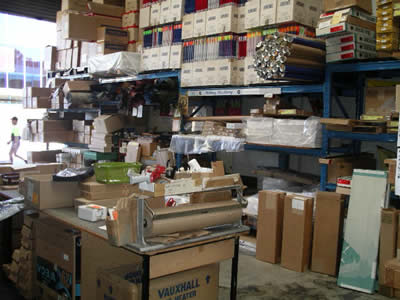 What a mess, the temporary disarray of stock while we were building the mezzanine floor